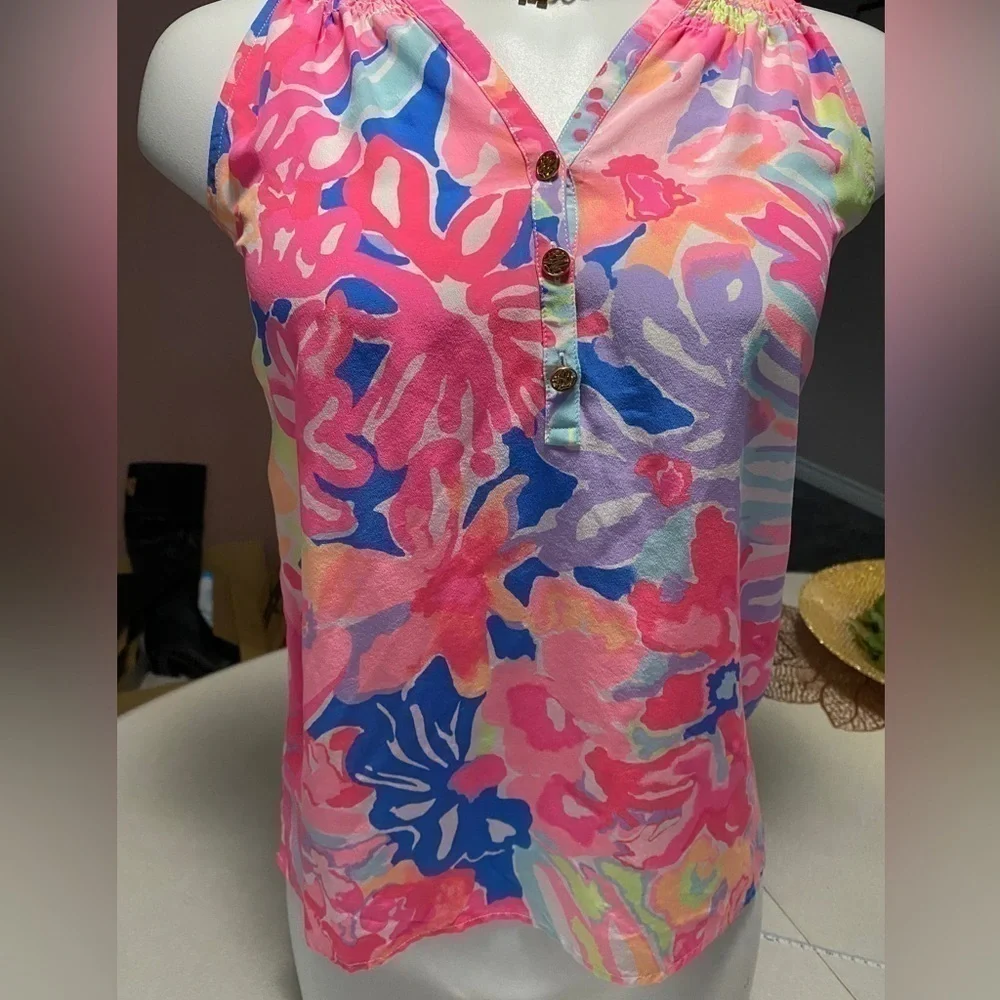 Lilly Pulitzer Bailey Top Playa Hermosa XXS - Picture 4 of 12
